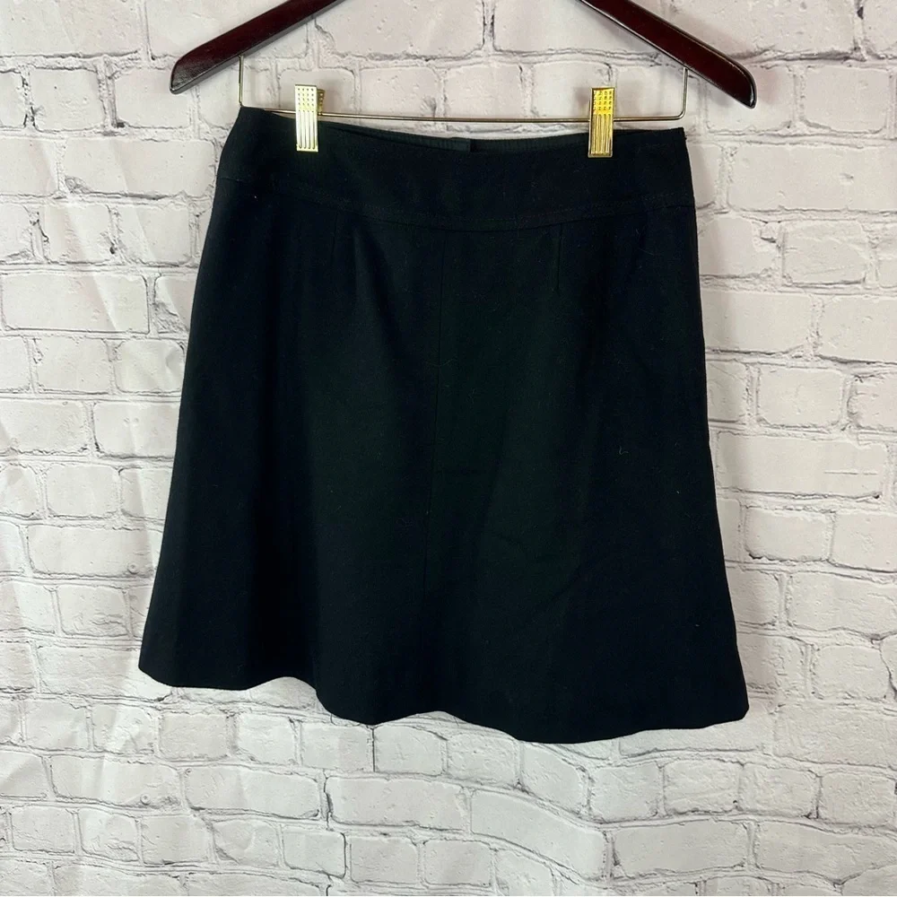 Banana Republic Black Skater A-line button front Skirt sz 0P